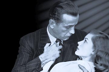 Humphrey Bogart and Lauren Bacall from the Big Clinch