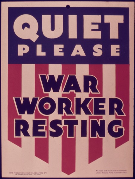Quiet Please World War II poster